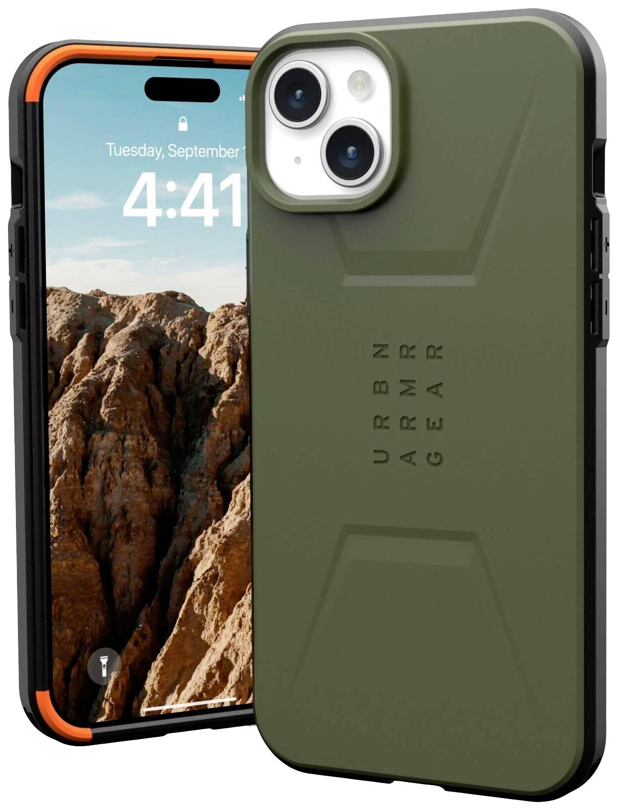 URBAN ARMOR GEAR Civilian MagSafe Backcover Apple iPhone 15 Plus Oliv