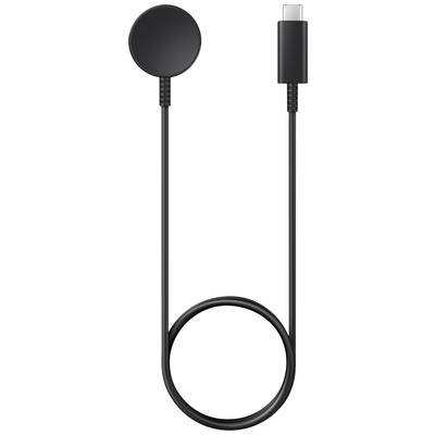 Ein schwarzes USB-C-Ladekabel mit einem runden Anschluss, geeignet für kabelloses Laden von Geräten.