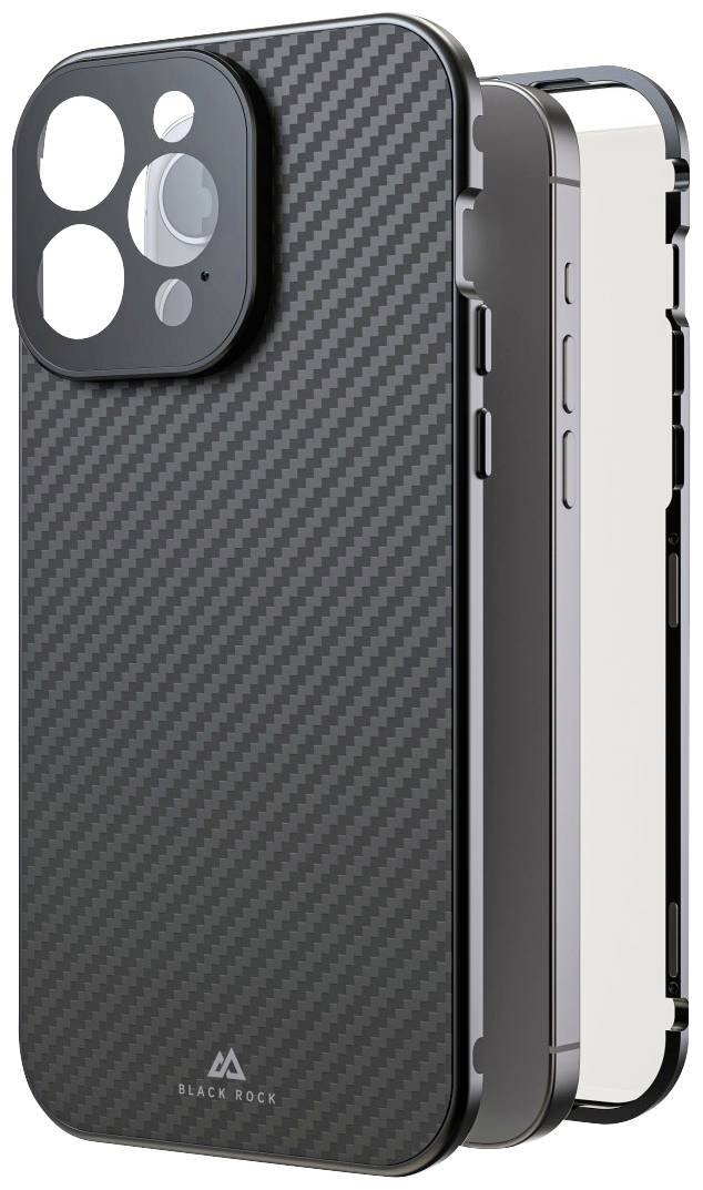 BLACK ROCK 360° Glass Cover Apple iPhone 15 Pro Max Carbon