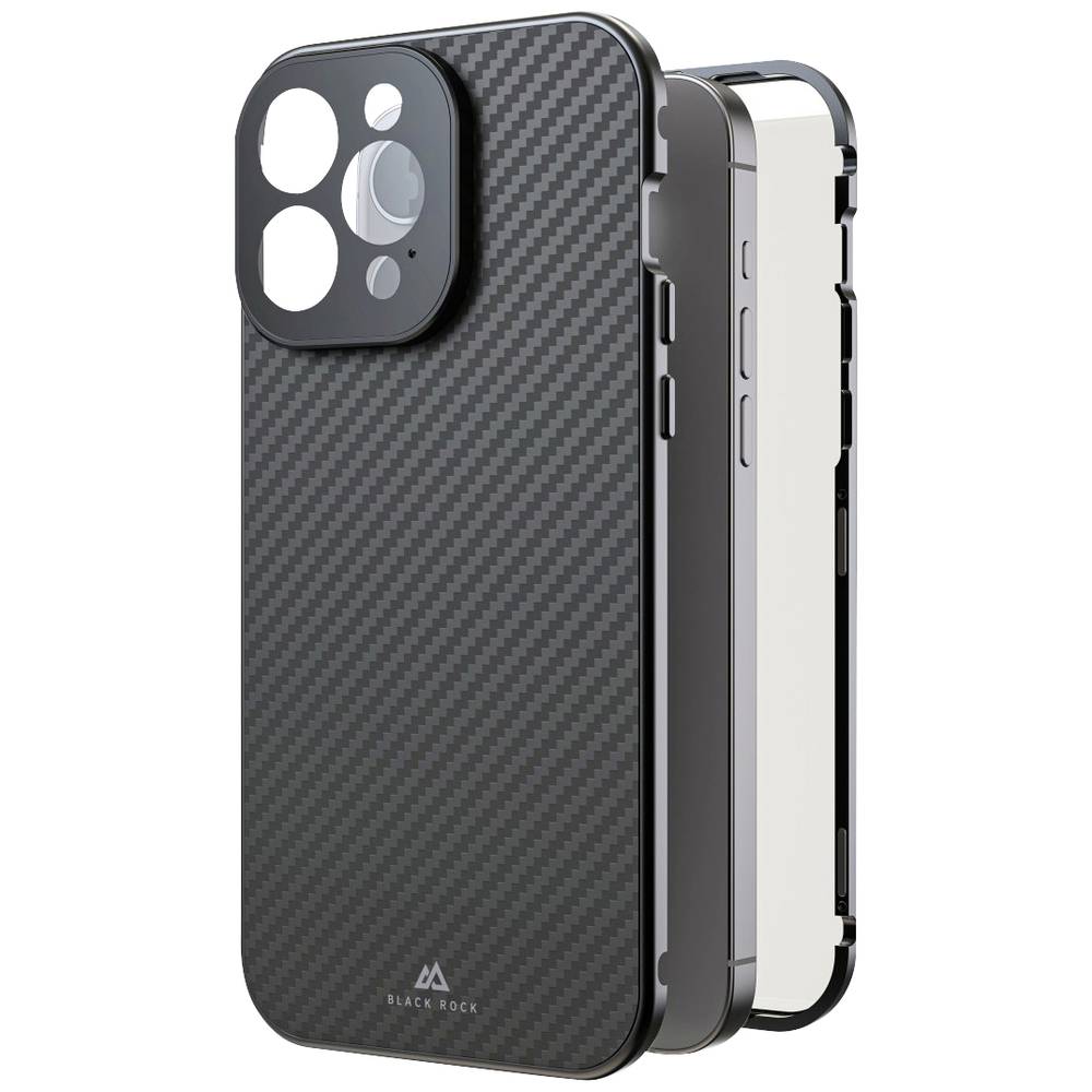 Black Rock 360° Glass Cover Apple iPhone 15 Pro Max Carbon Inductieve lading, Stootbestendig