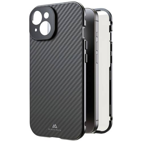Black Rock 360° Glass Cover Apple iPhone 15 Carbon Induktives Laden, Stoßfest 1300TGCB02