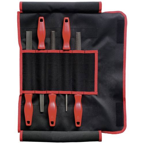 Dick 13092020 Feilen-/Raspelsatz, Hieb 2 mit Kunststoffgriff, 5-teilig in Rolltasche Länge 200 mm 1 Set
