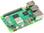 Ein Raspberry Pi 4 Modell B, ein kleiner Einplatinencomputer, mit vier USB-Anschlüssen, HDMI-Anschluss und Ethernet-Schnittstelle auf einer grünen Platine.