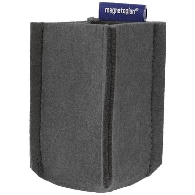 Ein grauer Stifthalter aus Filz von magnetoplan, passend für Bürobedarf.