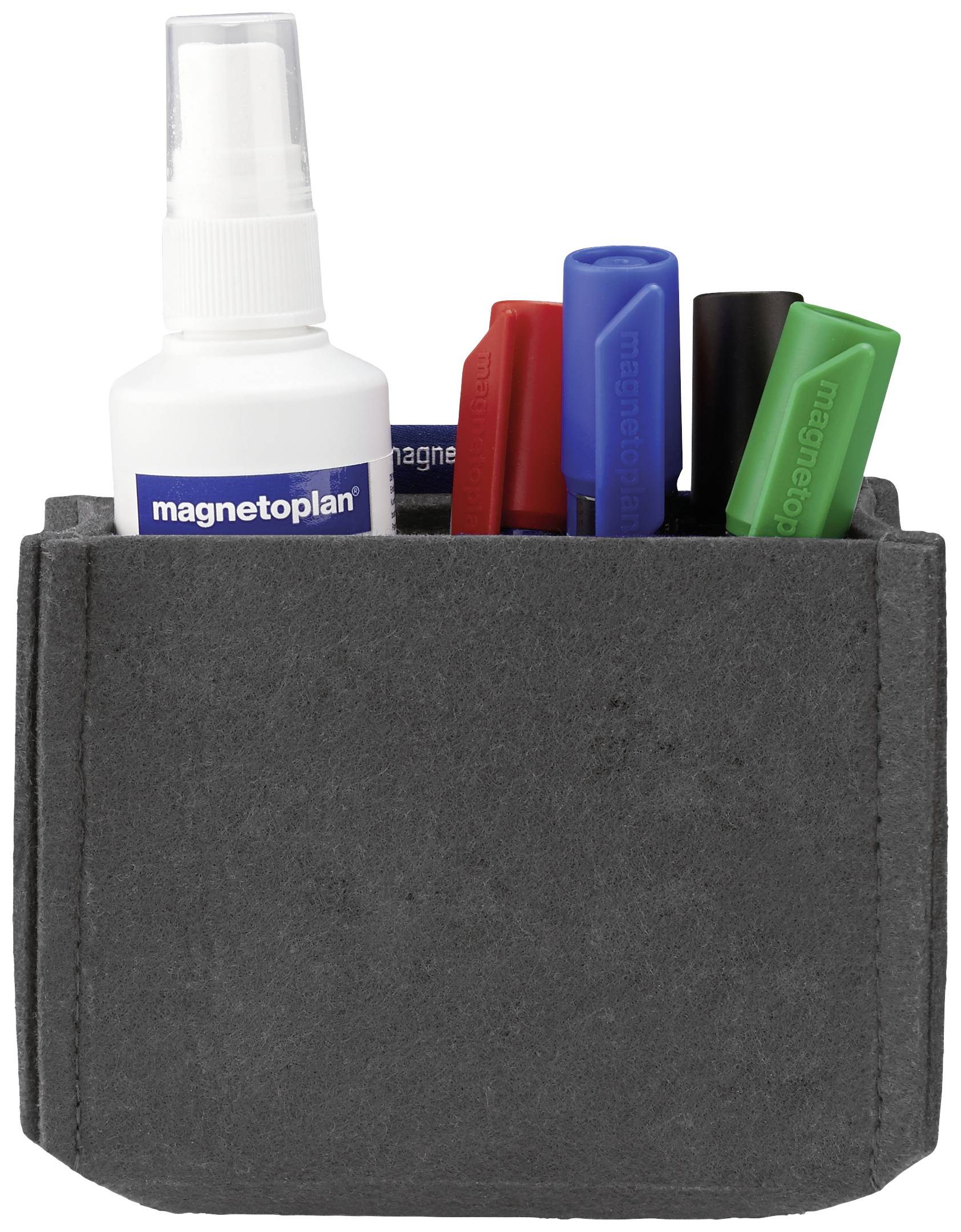 MAGNETOPLAN Stifteköcher magnetoTray, medium, grau aus Filz, hergestellt aus 100% recycelten PET-Fla