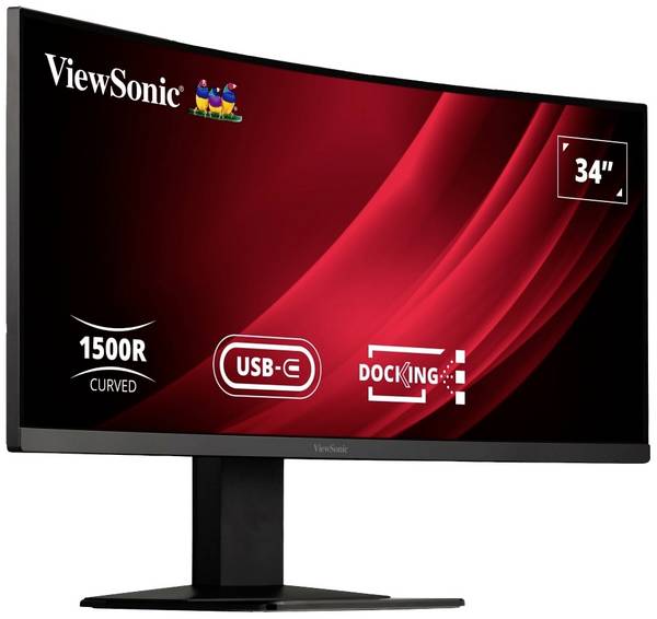 Viewsonic VG3419C LED-Monitor  EEK G (A - G) 86.4 cm (34 Zoll) 3440 x 1440 Pixel 16:9 3.5 ms HDMI®, DisplayPort, Audio, stereo (3.5 mm Klinke), RJ45, USB-C® VA LED