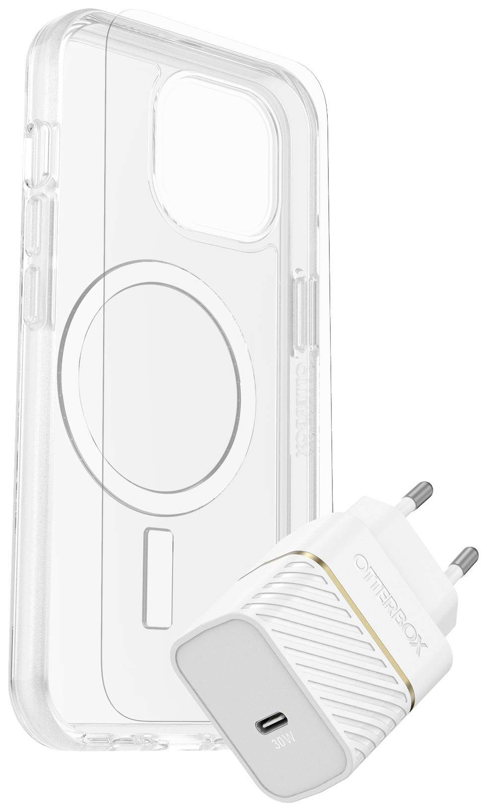 OTTER PRODUCTS OtterBox KIT für iPhone 15 transparent (Symmetry Hülle transparent MagSafe + Premium