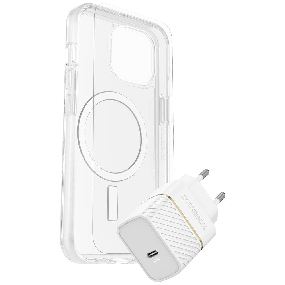 Otterbox KIT EU Set (hoesje + beschermglas + lader) Apple iPhone 15 Transparant, Wit MagSafe compati