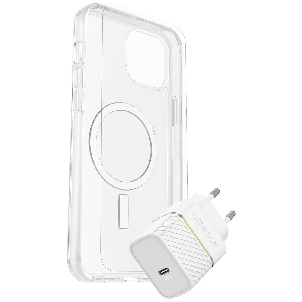 Otterbox KIT EU Set (hoesje + beschermglas + lader) Apple iPhone 15 Plus Transparant, Wit MagSafe co