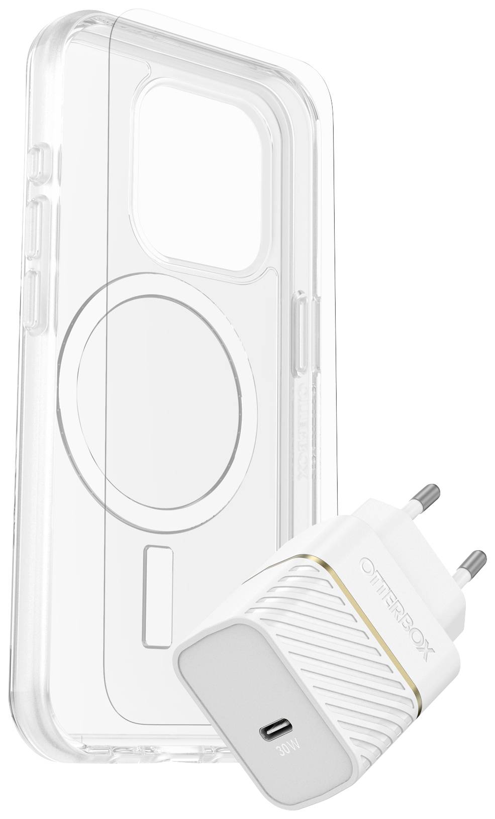 OTTER PRODUCTS OtterBox KIT für iPhone 15 Pro transparent (Symmetry MagSafe Hülle + Premium Glass AM