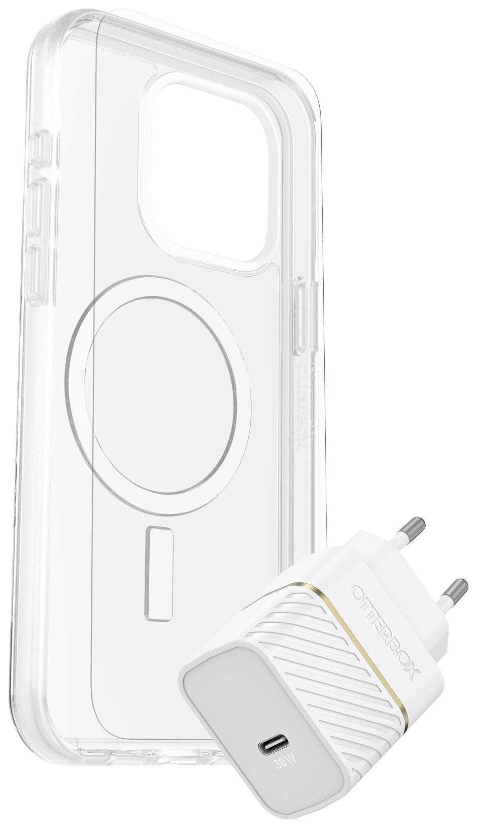 OTTER PRODUCTS OtterBox KIT für iPhone 15 Pro Max transparent (Symmetry MagSafe Hülle + Premium Glas