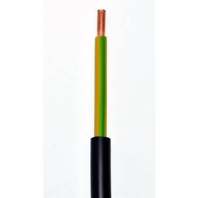 Ein abisolierter, meerfarbiger Draht mit einer Kupferseele und einer schwarzen Umhüllung; häufig in elektrischen Anwendungen verwendet.