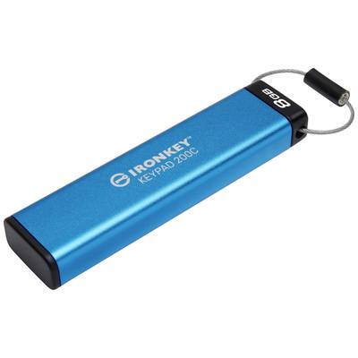 Kingston IronKey Keypad 200C USB-Stick 8 GB Blau IKKP200C/8GB USB-C®