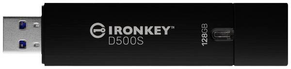 Kingston IronKey D500S - USB-Flash-Laufwerk - verschlüsselt - 128 GB - USB 3.2 G