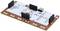 Ein Mikrocontroller-Entwicklungskit mit USB-Anschluss, mehreren Pins und Beschriftungen für Sensor-Konnektivität und Steuerung.