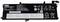 Schwarzer Laptop-Akku von Lenovo mit weißen technischen Aufdrucken und Symbolen, rechteckige Form, flacher Anschluss oben rechts.