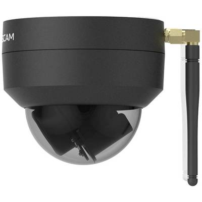 Eine schwarze, kugelförmige Sicherheitskamera mit Antenne. Sie ist zur Überwachung bestimmt.