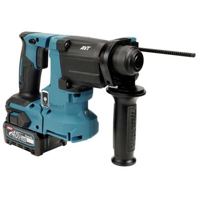 Ein Akku-Bohrhammer in blau mit schwarzem Griff und 40V Max-Akku, geeignet für Baustellenarbeiten oder Heimwerkerprojekte.