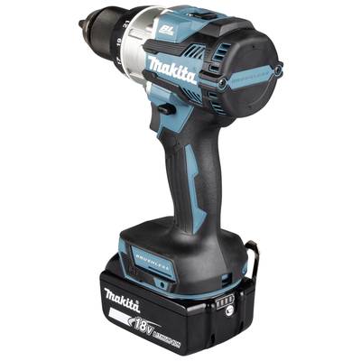 Akku-Bohrschrauber mit ergonomischem Griff, blau-schwarz, markiert mit 'BL' und '18V Lithium-Ionen'.
