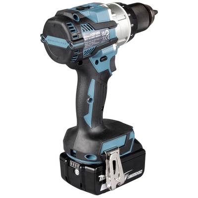 Akkubohrmaschine in Blau und Schwarz mit ergonomischem Griff und Lithium-Ionen-Akku, geeignet für DIY-Projekte und Bauarbeiten.