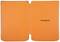 Offenes orangefarbenes Etui mit dem Aufdruck 'PocketBook' auf der Innenseite.