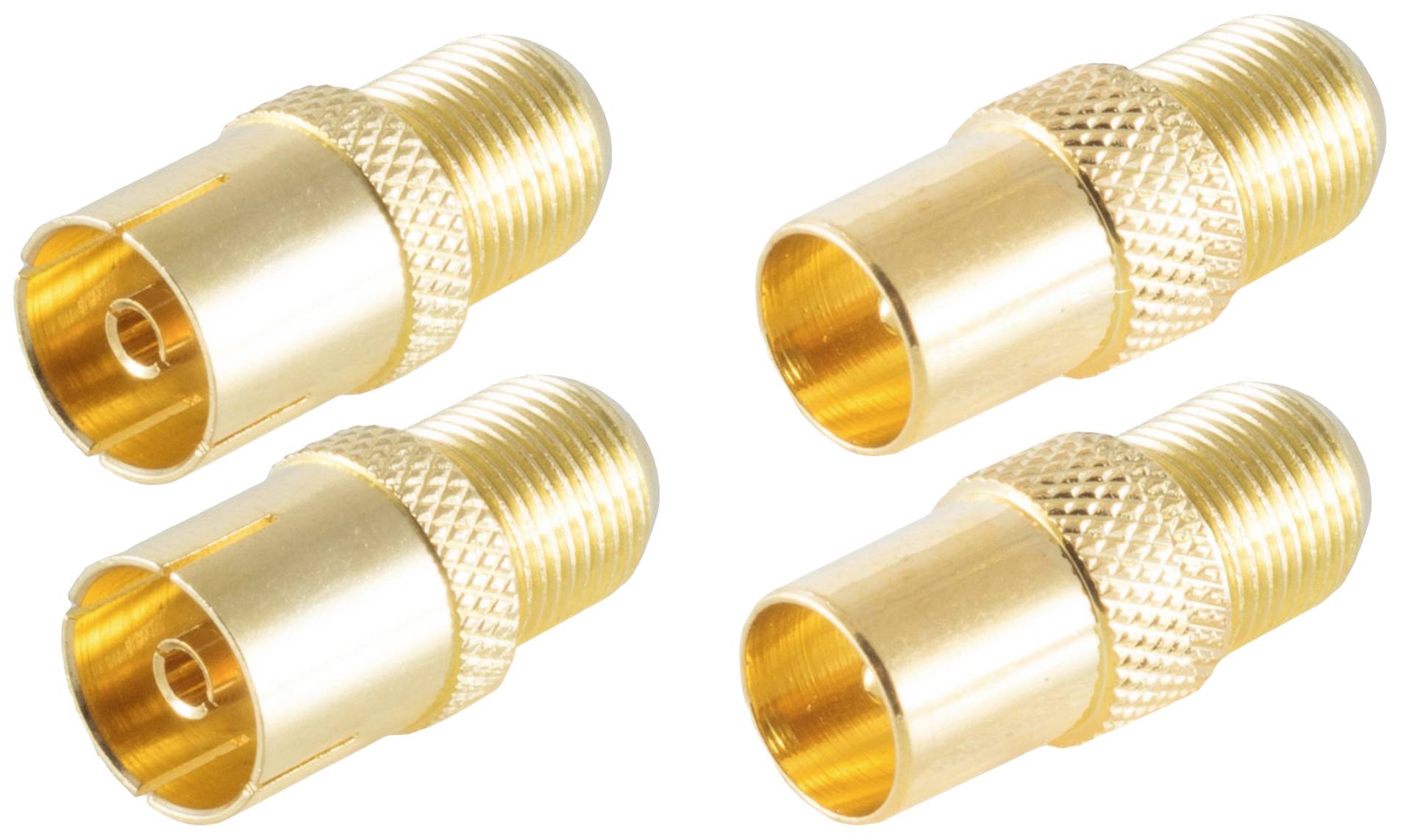 SHIVERPEAKS BASIC-S--Adapter-SET, 2x IEC-Stecker auf F-Buchse + 2x IEC-Buchse auf F-Buchse,