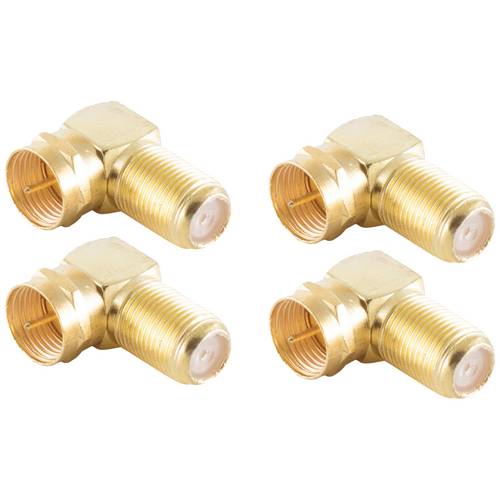 Thumbnail - Shiverpeaks BS15-301714 F-Winkeladapter vergoldet Anschlüsse: F-Stecker, F-Buchse 4 St.