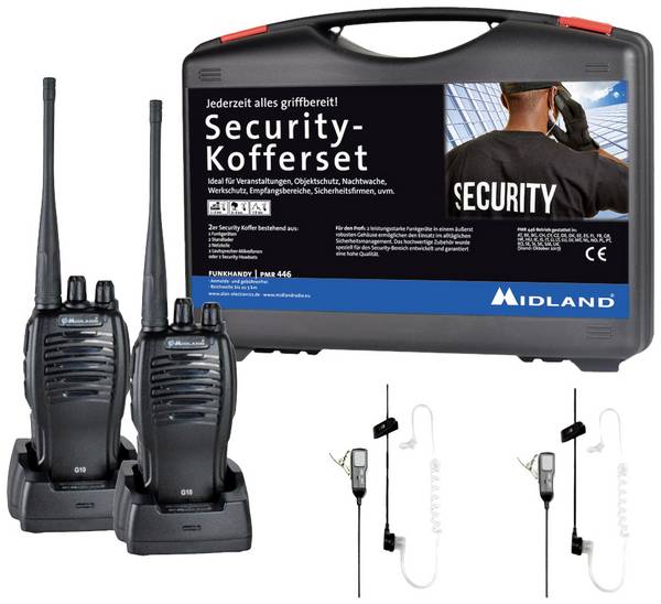 Midland G10 Pro PMR 2er Security-Koffer MA31 LK Pro  C1107.S4 PMR-Funkgerät 2er Set