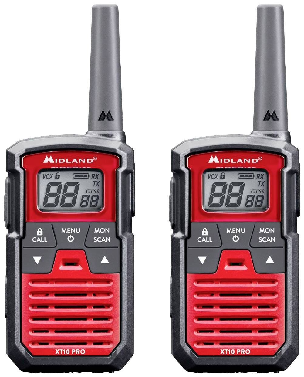 Midland -  Walkie Talkie XT10 Pro Schwarz/Rot