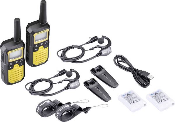 Midland XT50 Pro Koffer Gelb C1464.01 PMR/LPD-Handfunkgerät 2er Set