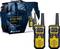 Zwei gelb-schwarze Walkie-Talkies mit digitalem Display vor ihrer Verpackung. Aufschrift 'Midland XT50 PRO Hobby & Work'.