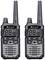 Zwei schwarze Walkie-Talkies mit Antennen, Marke Midland, Modell XT70 PRO, mit Display und Tasten für Menü, Anruf, Scan.
