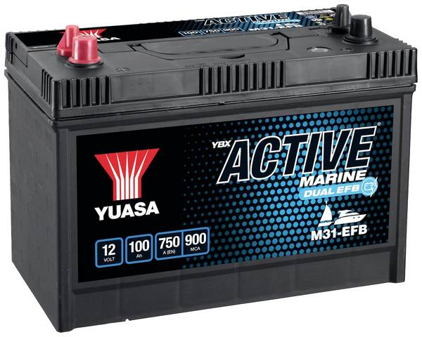 Yuasa Marine M31-EFB Bootsbatterie 12 V 100 Ah  Poltyp: TM
