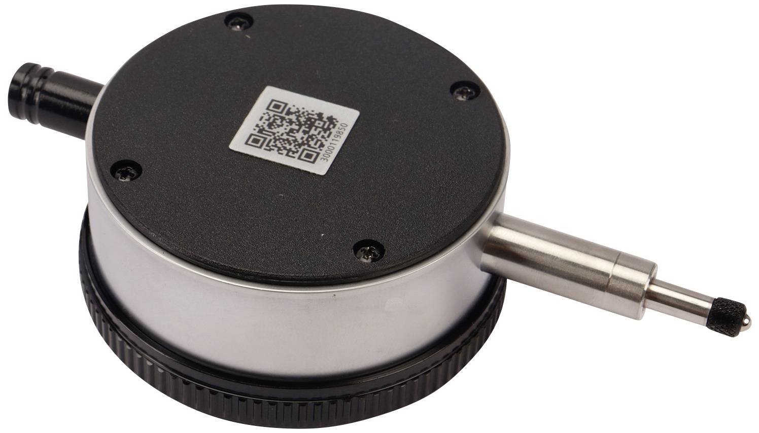 Metallgerät mit zylindrischem Körper, schwarzem Deckel und QR-Code. Enthält zwei seitliche Griffe unterschiedlicher Länge.