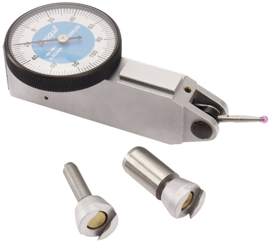 Ein mechanisches Messgerät zur Präzisionsmessung, mit zwei zylinderförmigen Aufsätzen.