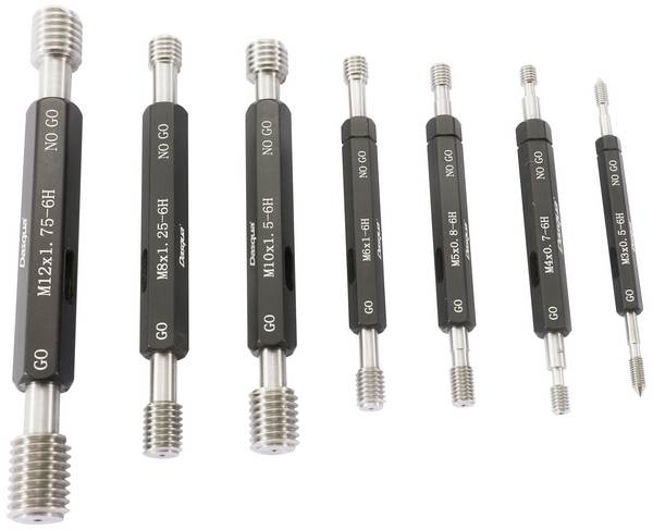 Dasqua 6311-3202 7-teiliges Gewindelehren-Set, Go- und No-Go-Lehrdorn