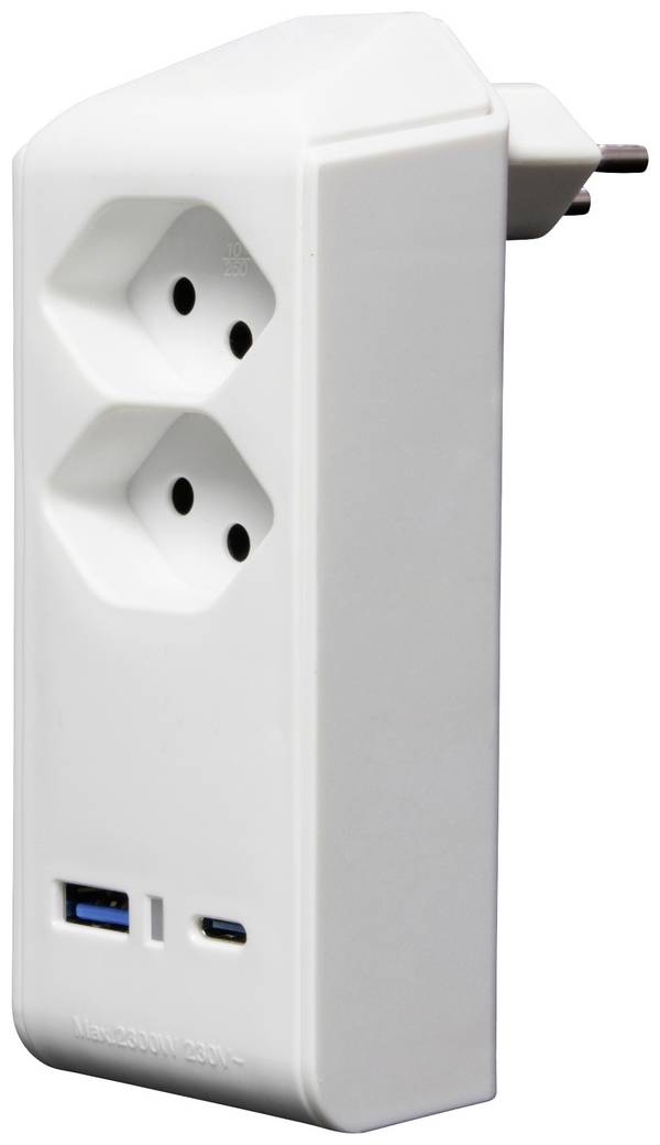 Brennenstuhl 1508342212 Zwischensteckdose mit USB Weiß