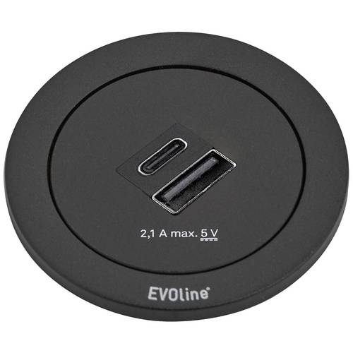 EVOline 1592 8001 4800 Tischanschlussfeld Schwarz Schutzkontakt