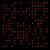 Schwarzes Raster mit unregelmäßig verteilten roten Punkten.