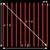 Rote parallele Linien auf schwarzem Hintergrund, durchkreuzt von einer diagonalen weißen Linie. Buchstaben 'a + α', 'b + β', 'c + γ', 'd + δ' in Ecken und dazwischen.