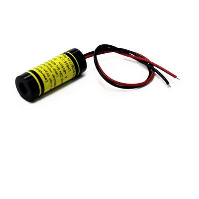 Ein zylindrisches Gerät mit gelbem Warnaufkleber und zwei herausragenden Drähten. Es sieht aus wie ein elektronisches Bauteil für technische Anwendungen.