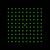 Grünes Punktmuster auf schwarzem Hintergrund, das ein regelmäßiges Raster bildet.