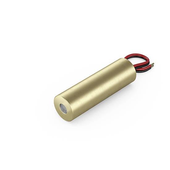 Ein goldener zylindrischer Stift mit Drähten, möglicherweise ein Bauteil oder sensorisches Gerät.