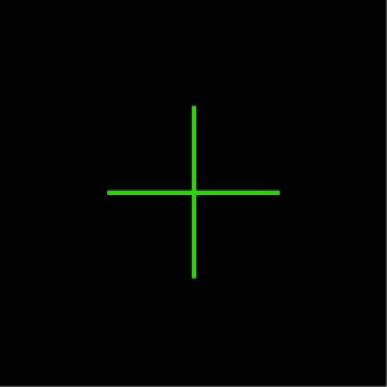 Ein grünes, leuchtendes Pluszeichen auf schwarzem Hintergrund.