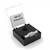 Box mit Schaumstoffeinlage, enthält ein Metallteil und eine schwarze Kappe. Beschriftung im Deckel lautet 'DOE-SET Einbauhilfe'.