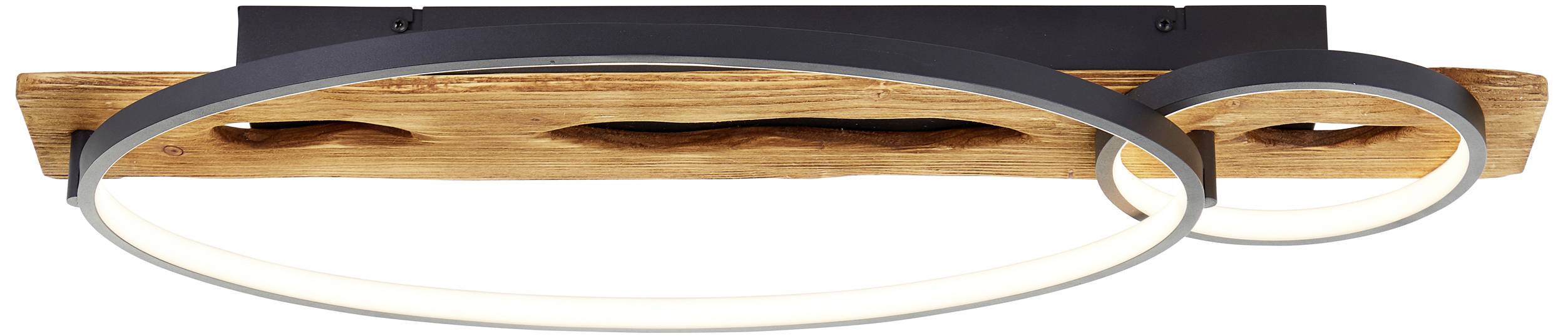 Brilliant G99292/76 Pirus LED-Deckenleuchte LED LED fest eingebaut 26 W Holz, Schwarz