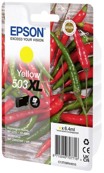 'Tintenpatrone Epson 503XL Gelb, geeignet für Expression Home XP-5200/XP-5205, WorkForce WF-2960DWF/WF-2965DWF, 6,4ml.'