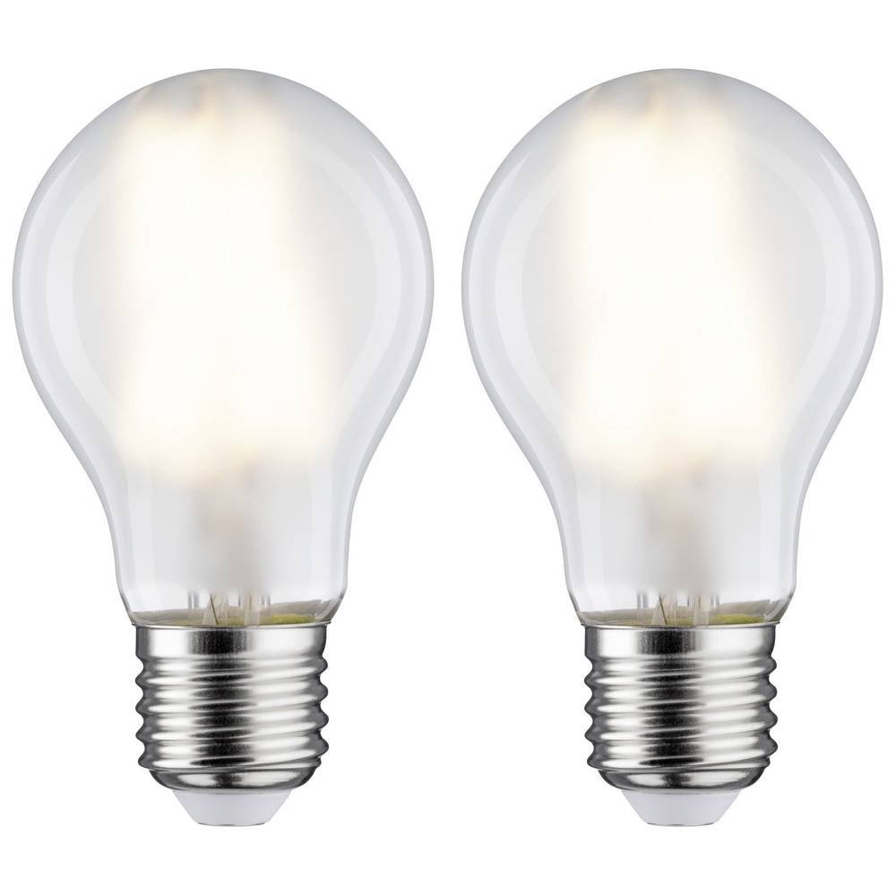 Paulmann 28642 LED-lamp Energielabel E (A G) E27 7 W Warmwit (Ø x h) 60 mm x 106 mm 2 stuk(s)