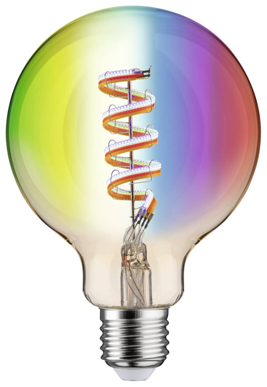 Eine Glühbirne, deren Inneres eine bunte Spiralrutsche zeigt. Sie symbolisiert kreative Ideen und die Verbindung von Technik und Spaß.