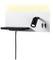 Ein modernes Wandlicht mit drehbarem Spot, eingebautem Regal und Steckdosen, alles in einem minimalistischen Design.